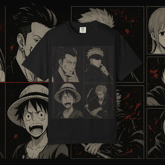 Anime-Inspired Garment-Dyed T-Shirt – Casual Graphic Tee | teemene