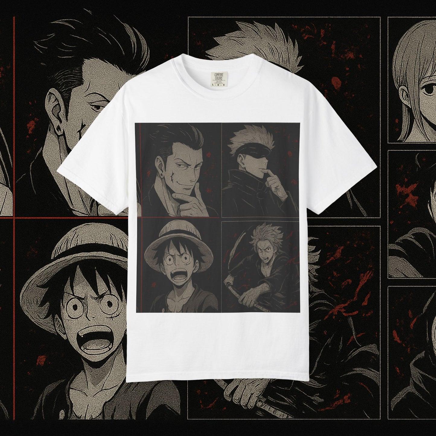 Anime-Inspired Garment-Dyed T-Shirt – Casual Graphic Tee | teemene