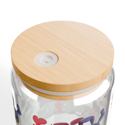 Cute Cartoon Sipper Glass, 16oz, Fun Drinkware for Parties, Unique Gifts, Home Decor, Anime-Inspired, Summer Refreshments