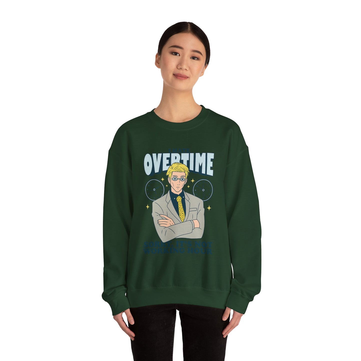 I Hate Overtime Sweatshirt – Motivational Crewneck | teemene