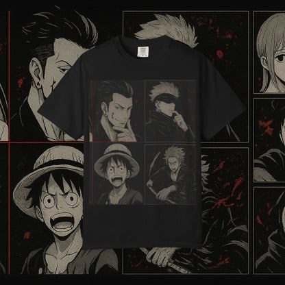 Anime-Inspired Garment-Dyed T-Shirt – Casual Graphic Tee | teemene