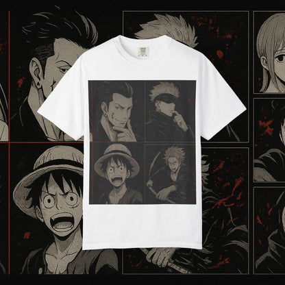 Anime-Inspired Garment-Dyed T-Shirt – Casual Graphic Tee | teemene